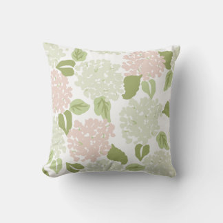 Pretty hydrangea floral preppy classic  cushion