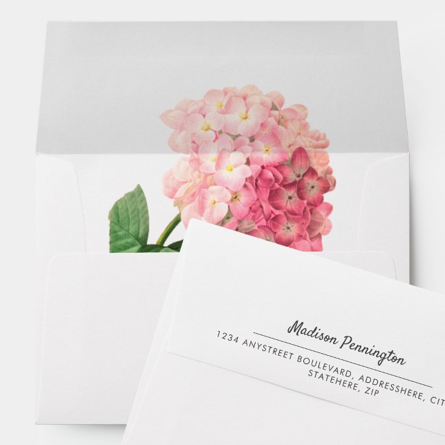 Pretty Hydrangea Flower Return Address Mailing Envelope (Creator Uploaded)