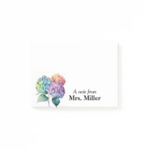 Pretty Hydrangeas Personalised Post-it Notes