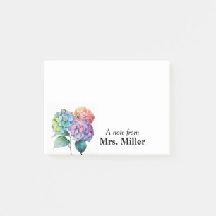 Pretty Hydrangeas Personalised Post-it Notes