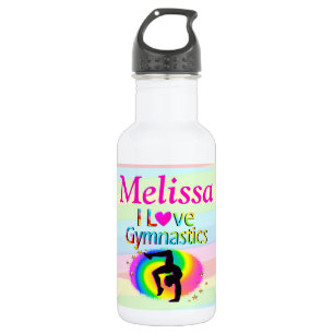 PRETTY I LOVE GYMNASTICS CUSTOM WATER BOTTLE