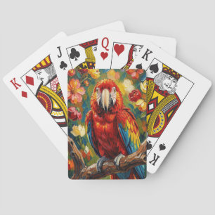 Pretty Impasto Macaw Parrot  Playing Cards