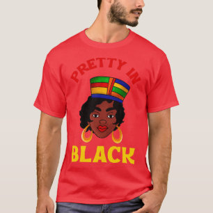 Pretty In Black African American Woman Pride Afro T-Shirt
