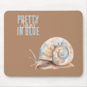 Pretty in Blue Snail Mouse Mat