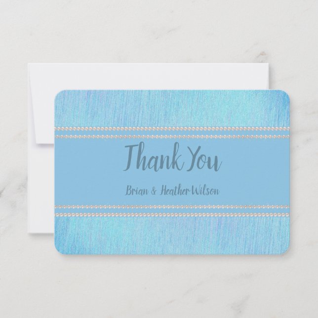 Pretty in Blue Thank You Card (Front)