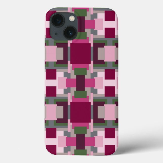 Pretty In Pink And Green Colour Block  Case-Mate iPhone Case (Back)