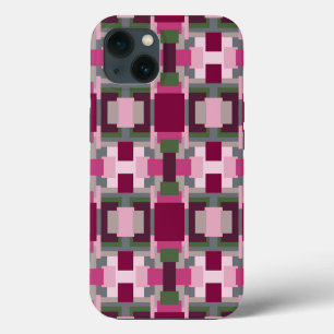 Pretty In Pink And Green Colour Block iPhone 13 Case