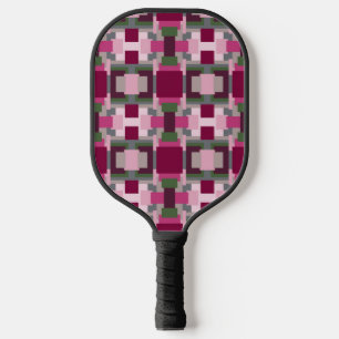 Pretty In Pink And Green Colour Block Pickleball Paddle