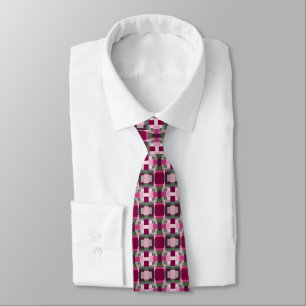 Pretty In Pink And Green Colour Block Tie