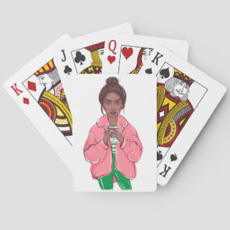 Pretty in Pink and Green Playing Cards