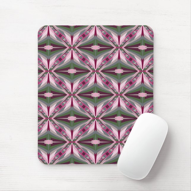 Pretty In Pink And Green Stretched Colour Block  Mouse Mat (With Mouse)