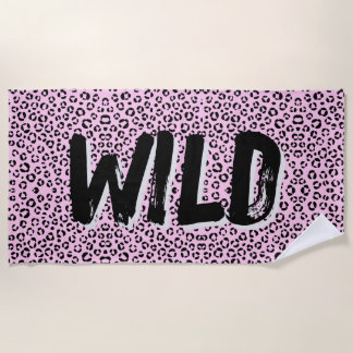 Pretty in Pink Animal Print (Personalised) Beach Towel
