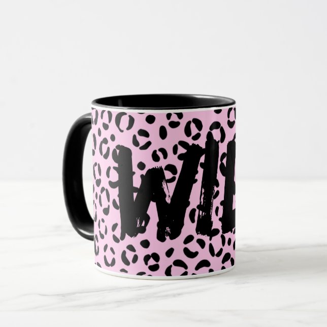 Pretty in Pink Animal Print (Personalised) Mug (Front Left)