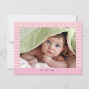 Pretty In Pink Baby Girl Announcement