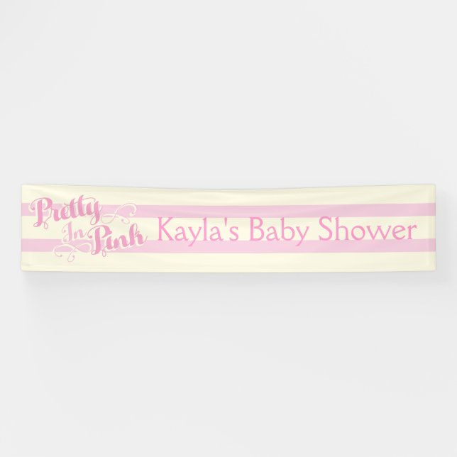 Pretty in Pink Baby Shower, Banner (Horizontal)