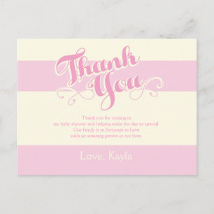 Pretty in Pink Baby Shower, Thank You Cards