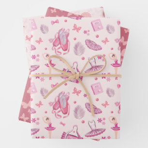 Pretty in Pink Ballerina Girl's Birthday Party  Wrapping Paper Sheet