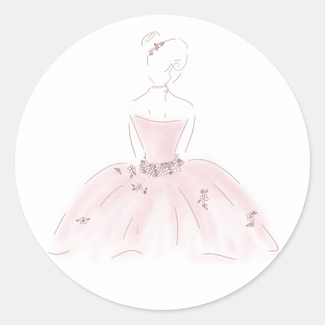 "Pretty in Pink" ballerina stickers (Front)