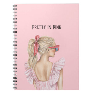 Pretty in Pink Blonde Girl Notebook