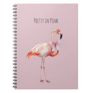 Pretty in Pink Bow Flamingo Notebook