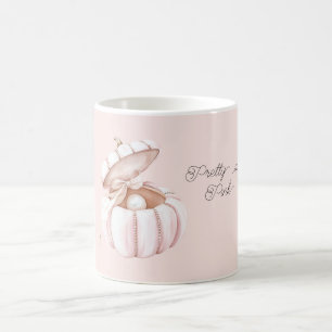 Pretty in Pink Bow Pumpkin Pearl Coffee Mug