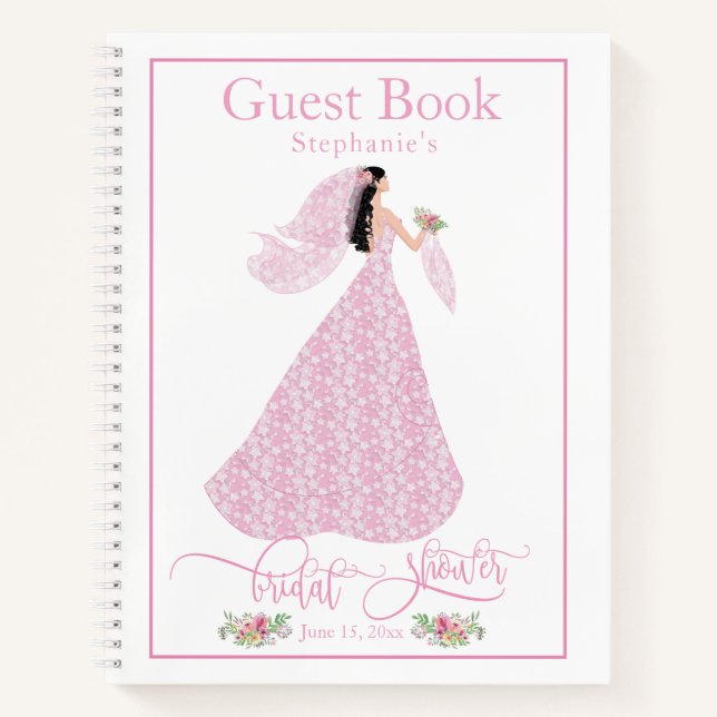 "Pretty In Pink" Bridal Shower Guest Book (Front)