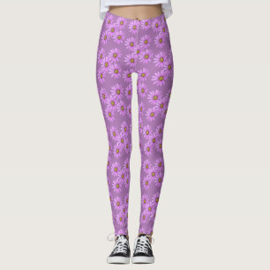 Pretty in Pink Cape Daisies Design Leggings