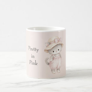 Pretty in Pink Cat Coffee Mug