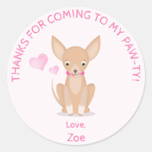 Pretty in Pink Chihuahua Classic Round Sticker