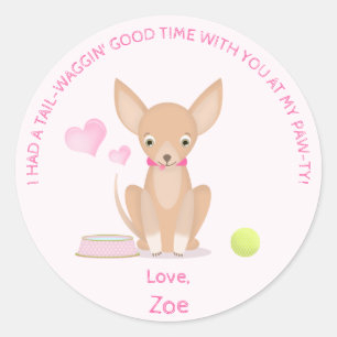 Pretty in Pink Chihuahua Classic Round Sticker