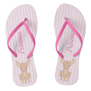 Pretty in Pink Chihuahua Flip Flops