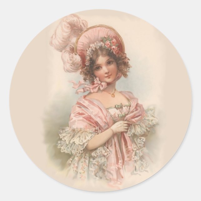 Pretty in Pink Classic Round Sticker (Front)