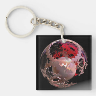 Pretty in Pink Cogs Key Ring