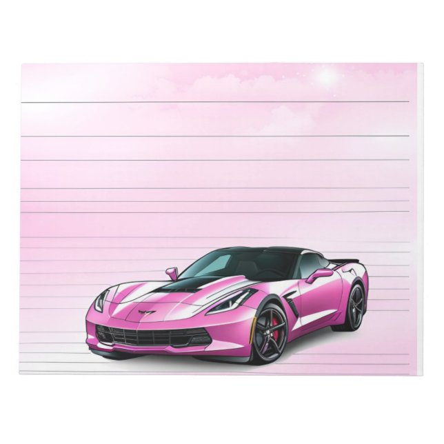 Pretty In Pink Corvette Notepad (Front)