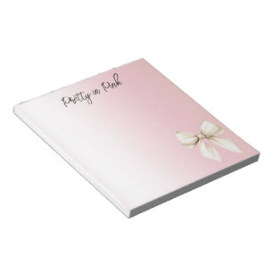 Pretty in Pink Cream Bow Notepad