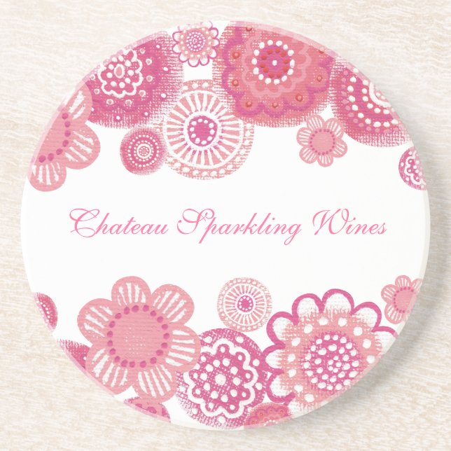 Pretty in Pink Elegant Corporate Promotional Items Coaster (Front)