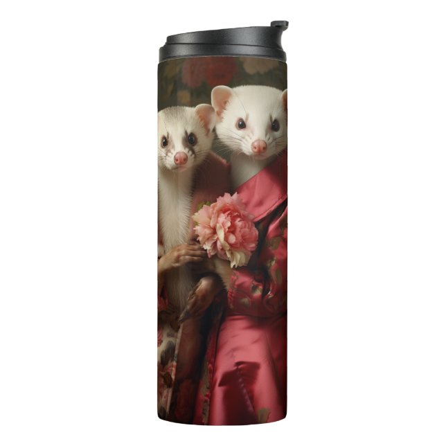 Pretty in Pink Ferrets Thermal Tumbler (Rotated Left)