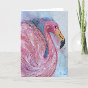 Pretty in Pink, Flamingo greeting card