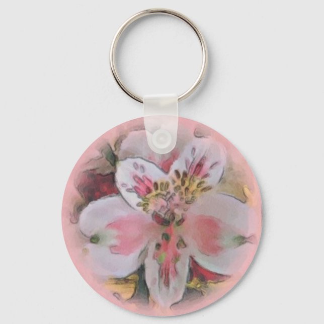 Pretty in Pink Floral Bouquet Keychain (Front)