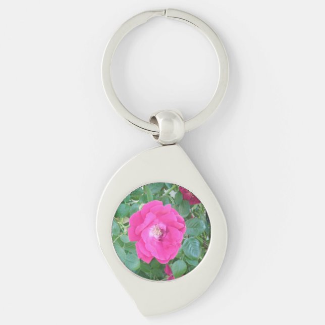 Pretty In Pink Flower Key Ring (Front)