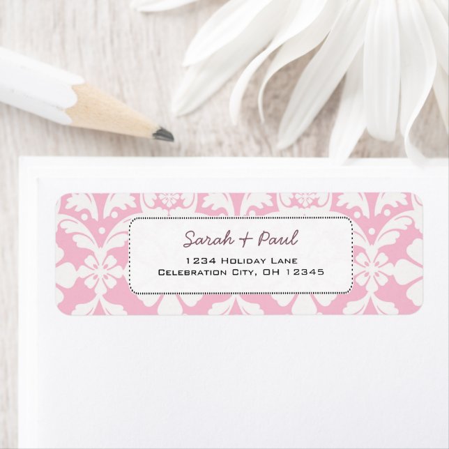 Pretty in Pink Flowers Return Address Label (Insitu)