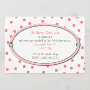 Pretty in Pink girl's Birthday Party Invitation