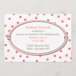 Pretty in Pink girl's Birthday Party Invitation