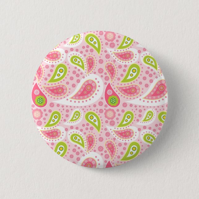 Pretty in pink girly gift ideas for girls 6 cm round badge (Front)