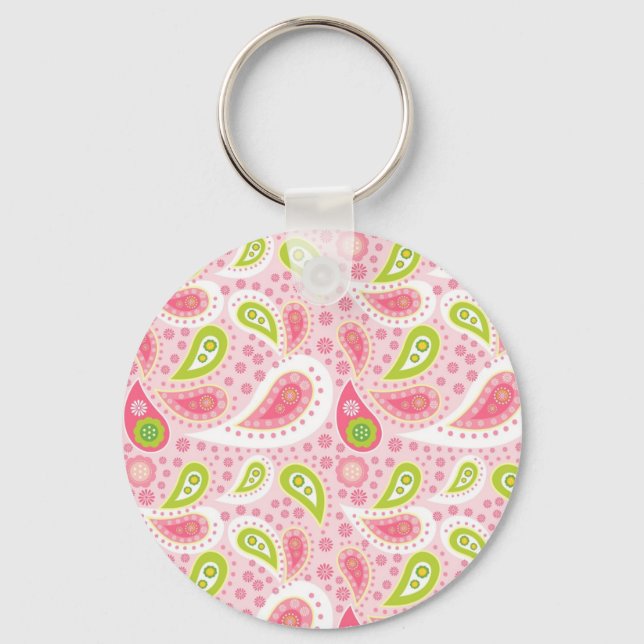 Pretty in pink girly gift ideas for girls key ring (Front)