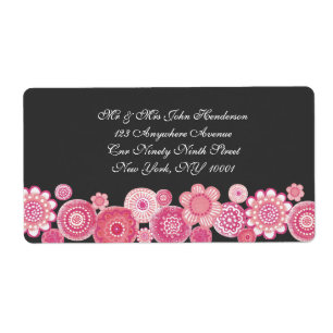 Pretty in Pink & Grey Floral Address Sticker