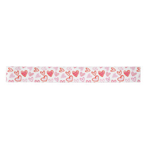 Pretty in Pink Hearts Satin Ribbon