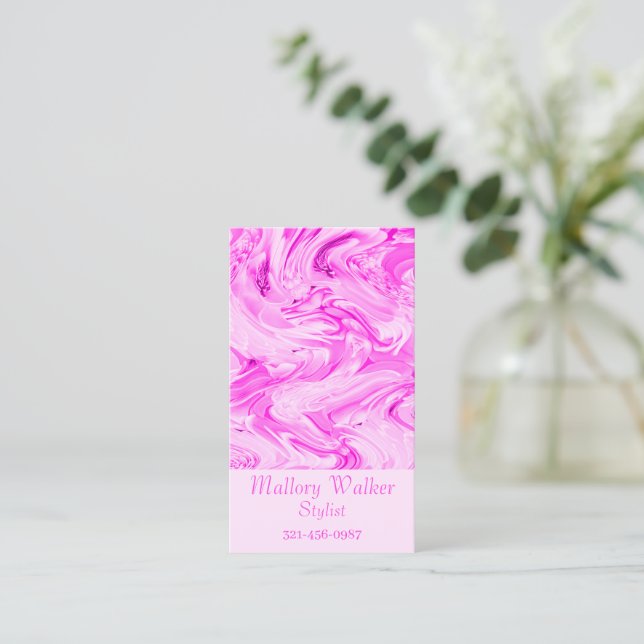 Pretty In Pink Hot Pink Blush Pink Business Card (Standing Front)