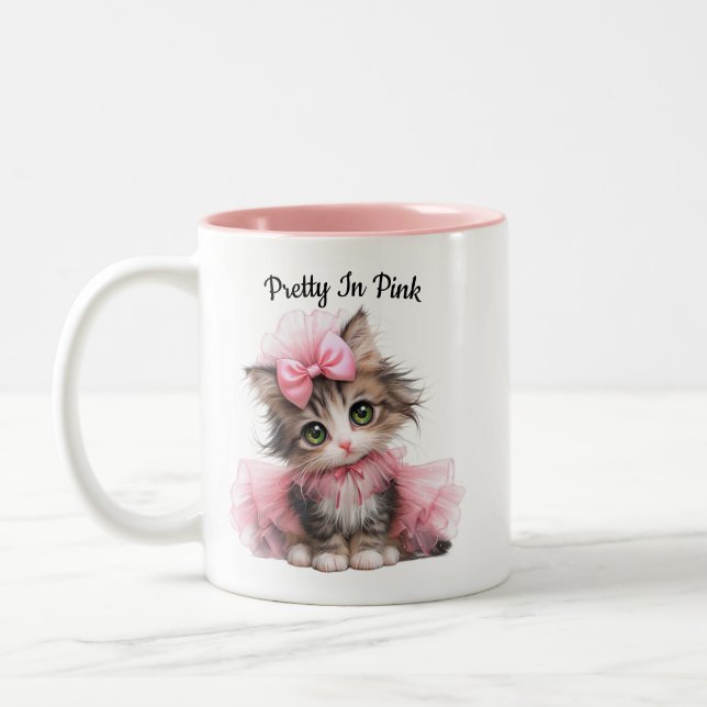 Pretty in Pink – Kitten Mug (Left)