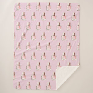 Pretty in Pink Nail Polish Bridal Shower Sherpa Blanket